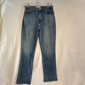 Derek Lam 10 Crosby Cotton Blend Horse Bits On Waist Light Wash Jeans Size 24EUC
